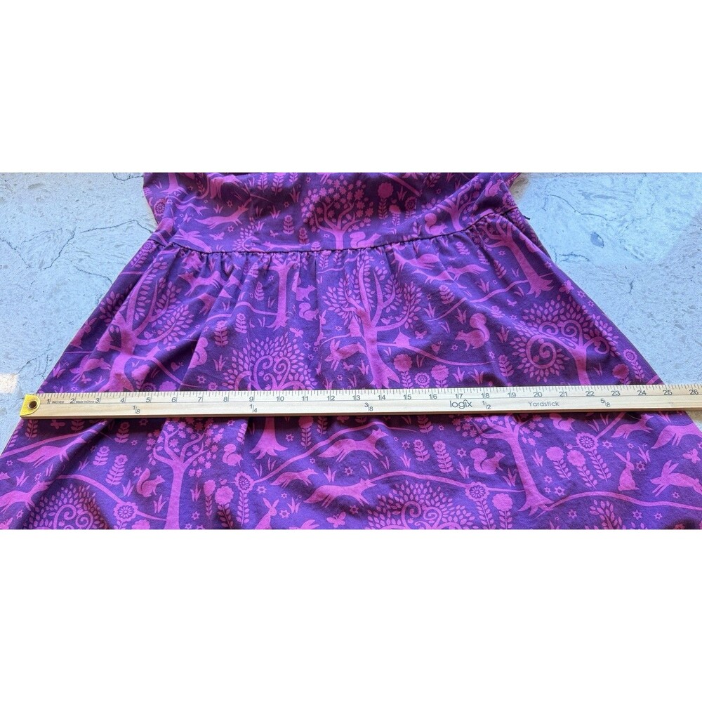 ModCloth Folks and Dreams Dress Size XL Pink Purple Forest Theme Sleeveless - Picture 8 of 9